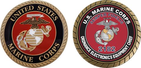 U.S.M.C. MOS 2182 Ordnance Electronics Equipment Chief Challenge Coin