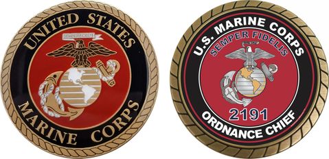 U.S.M.C. MOS 2191 Ordnance Chief Challenge Coin