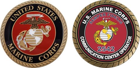 U.S.M.C. MOS 2542 Communication Center Operator Challenge Coin
