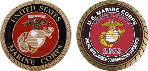 U.S.M.C. MOS 2659 Special Intelligence Communication Supervisor Challenge Coin