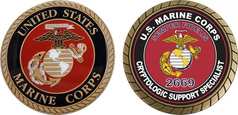 U.S.M.C. MOS 2669 Cryptologic Support Specialist Challenge Coin