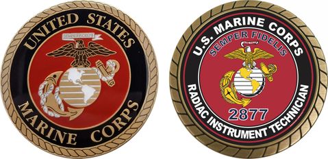 U.S.M.C. MOS 2877 Radiac Instrument Technician Challenge Coin