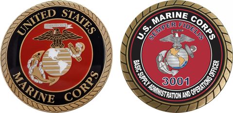 U.S.M.C. MOS 3001 Basic Supply Administration and Operations Officer Challenge Coin