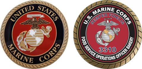U.S.M.C. MOS 3310 Food Service Operations Officer Bakery Challenge Coin