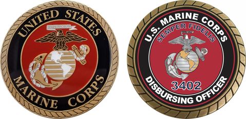U.S.M.C. MOS 3402 Disbursing Officer Challenge Coin