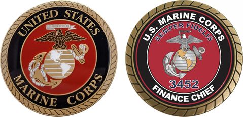 U.S.M.C. MOS 3452 Finance Chief Challenge Coin