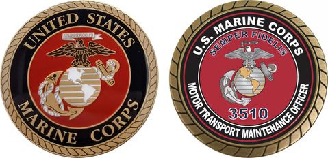 U.S.M.C. MOS 3510 Motor Transport Maintenance Officer Challenge Coin