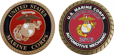 U.S.M.C. MOS 3516 Automotive Mechanic Challenge Coin