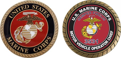 U.S.M.C. MOS 3531 Motor Vehicle Operator Chief Challenge Coin