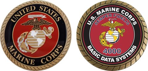 U.S.M.C. MOS 4000 Basic Data Systems Challenge Coin