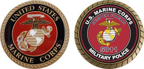 U.S.M.C. MOS 5811 Military Police Challenge Coin