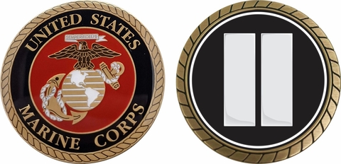 U.S.M.C. O-2 First Lieutenant Officers Rank Challenge Coin