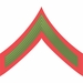U.S.M.C. PRIVATE FIRST CLASS GREEN / RED CHEVRON DECAL