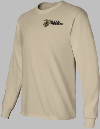 U.S.M.C. Veteran Embroidered Long Sleeve T-Shirt