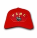 U.S.M.C. with Bulldog, Marine Corps Low-Profile Made in USA Red Cotton Twill Cap