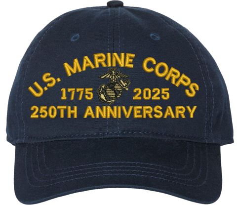 U.S. Marine Corps 250th Anniversary Navy Blue Dad Cap