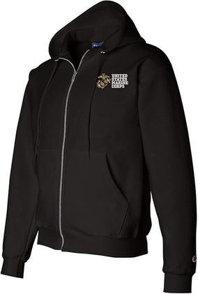 U.S. Marine Corps Black Full-Zip Hoodie X-Large