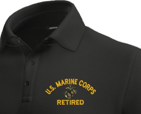 U.S. Marine Corps Eagle Globe and Anchor (EGA) Retired Polo
