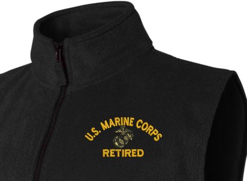 U.S. Marine Corps Eagle Globe and Anchor (EGA) Retired Full-Zip Fleece Vest
