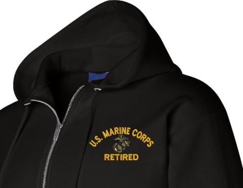 U.S. Marine Corps Eagle Globe and Anchor (EGA) Retired Zippered Hoodie