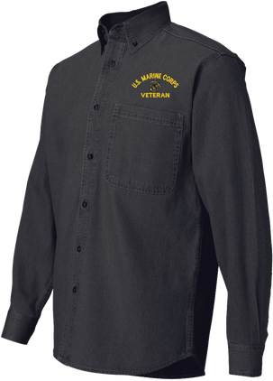 U.S. Marine Corps Eagle Globe and Anchor Veteran Denim Shirt