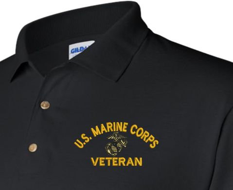 U.S. Marine Corps Eagle Globe and Anchor (EGA) Veteran Moisture Wicking Polo