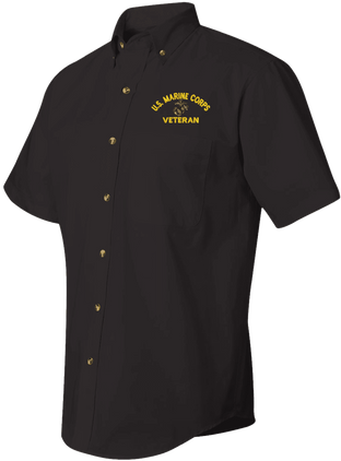 U.S. Marine Corps Eagle Globe and Anchor Veteran Short Sleeve Dress Shirt - CLOSEOUT SALE!