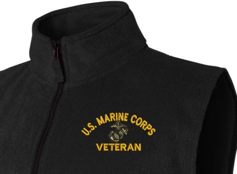 U.S. Marine Corps Eagle Globe and Anchor (EGA) Veteran Full-Zip Fleece Vest