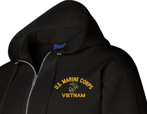 U.S. Marine Corps Eagle Globe and Anchor (EGA) Veteran Zippered Hoodie