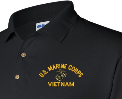 U.S. Marine Corps Eagle Globe and Anchor (EGA) Vietnam Moisture Wicking Polo