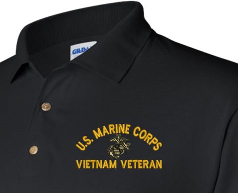 U.S. Marine Corps Eagle Globe and Anchor (EGA) Vietnam Veteran Moisture Wicking Polo