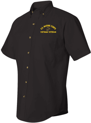 U.S. Marine Corps Eagle Globe and Anchor Vietnam Veteran Short Sleeve Dress Shirt - CLOSEOUT SALE!