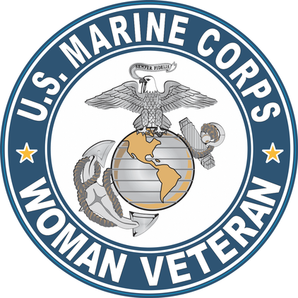 U.S. Marine Corps Eagle Globe and Anchor Woman Veteran Round Decal Sticker
