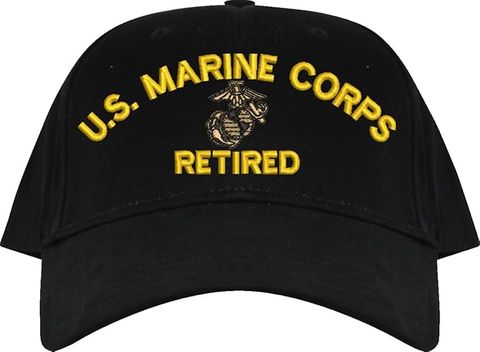 U.S. Marine Corps EGA Retired Black Low-Profile Cap (Made in the USA)