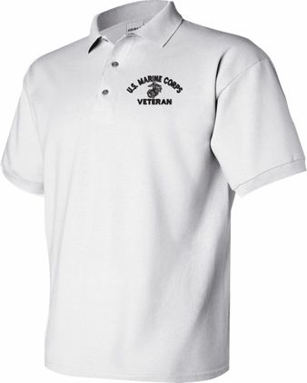 U.S. Marine Corps EGA Veteran White 50/50 Polo X-Large
