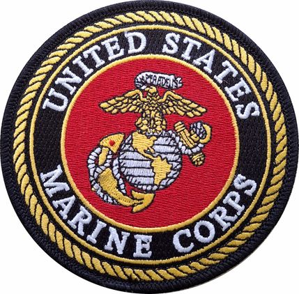 U.S. Marine Corps Logo 4" Patch with Velcro Backing