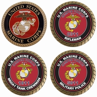 U.S. Marine Corps MOS Challenge Coins Thumbnail Illustration