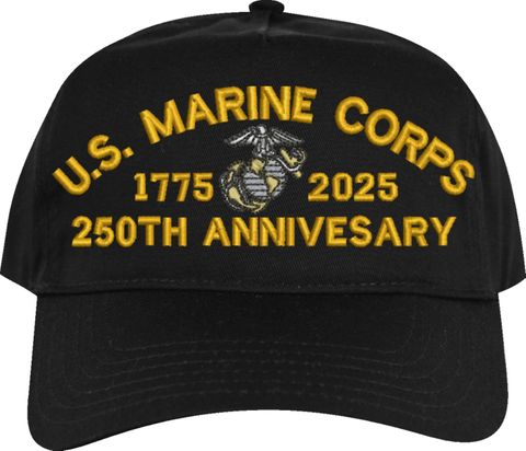 U.S. Marine Corps Officer 250th Anniversary Embroidered Cap