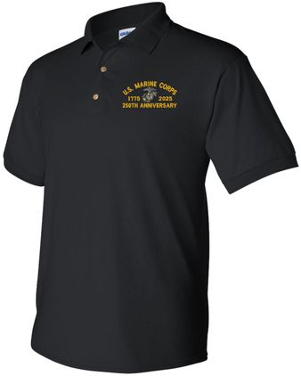 U.S. Marine Corps Officer 250th Anniversary Embroidered Polo