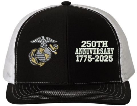 U.S. Marine Corps Officer 250th Anniversary Split Design Embroidered Mesh-Back Cap