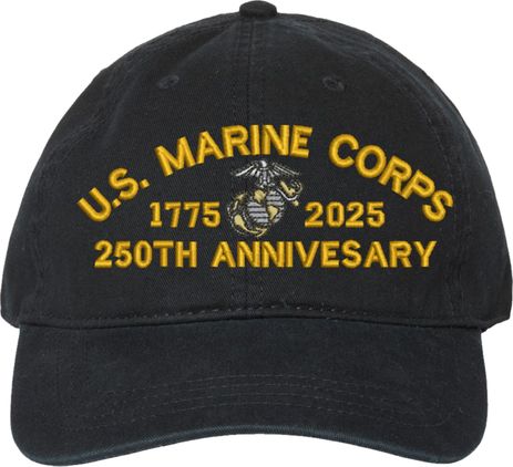 U.S. Marine Corps Officer 250th Anniversary Unstructured Dad Cap