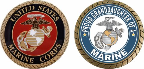 U.S. Marine Corps Proud Granddaughter of a Marine  Challenge Coin