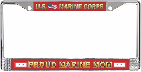 U.S. Marine Corps Proud Marine Mom License Plate Frame