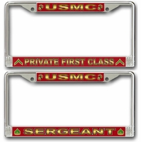 U.S. Marine Corps Rank License Plate Frames Thumbnail Illustration