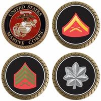 U.S. Marine Corps Ranks Challenge Coins Thumbnail Illustration