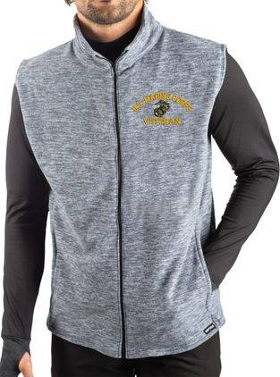 U.S. Marine Corps Retired Heather Navy WSI Polar Fleece Vest X-Large