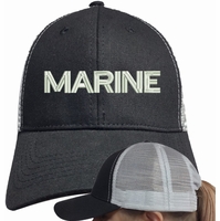 U.S. Marine Corps Text Only Ponytail Caps Thumbnail Illustration