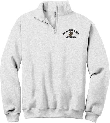 U.S. Marine Corps Veteran Ash Quarter-Zip Pullover Small