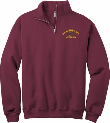 U.S. Marine Corps Veteran Maroon Quarter-Zip Small