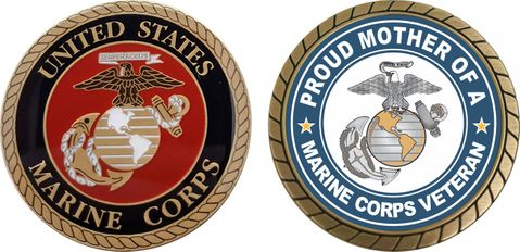 U.S. Marine Corps Veteran Proud Mother Challenge Coin